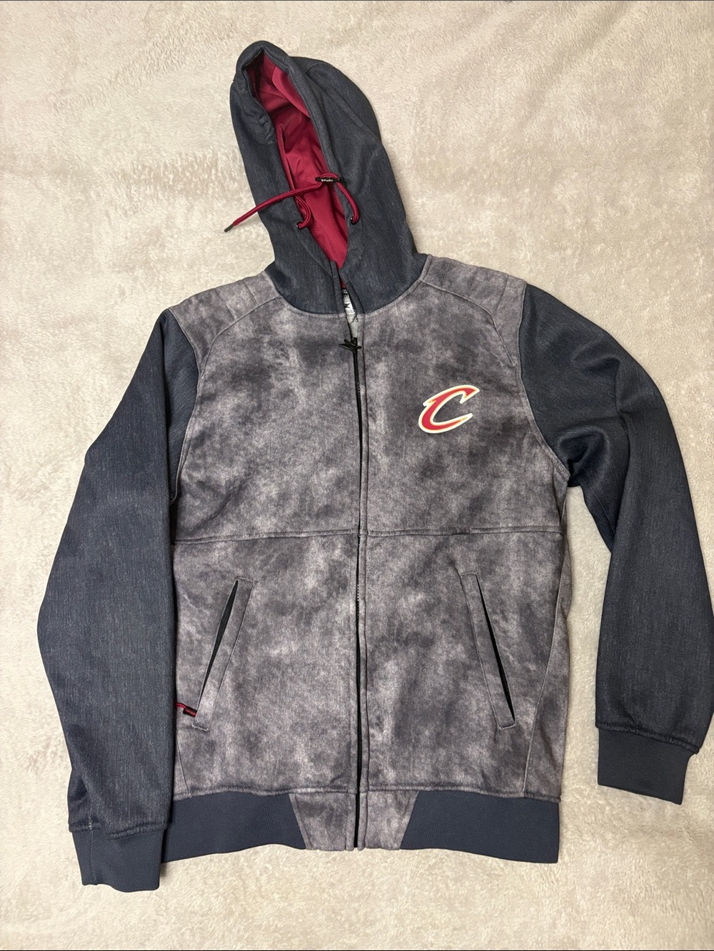 Cleveland Cavaliers Grey & Charcoal Zip Hoodie